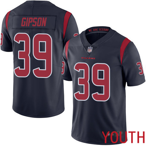 Houston Texans Limited Navy Blue Youth Tashaun Gipson Jersey NFL Football #39 Rush Vapor Untouchable